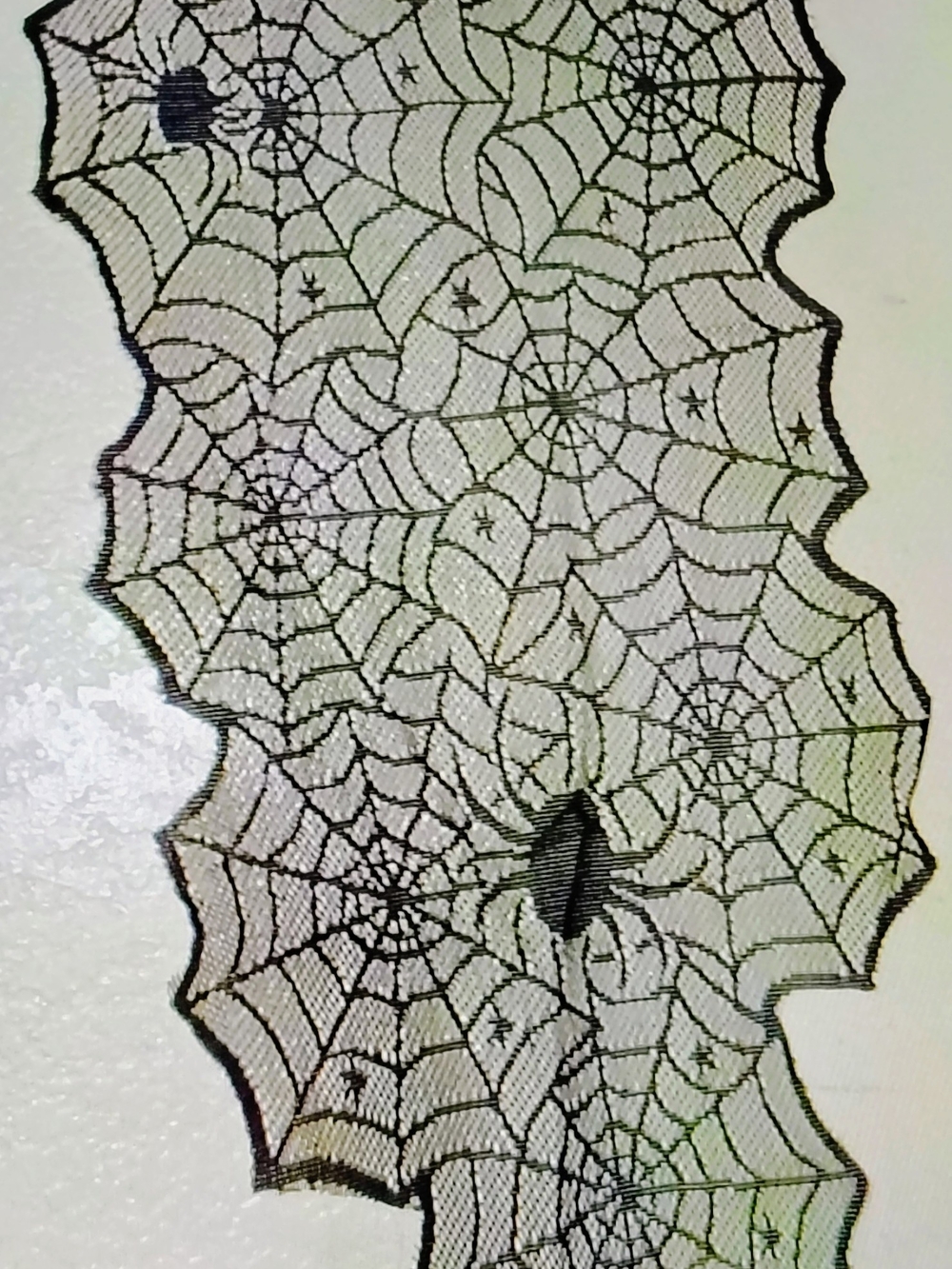 Black Spiderweb Lace Table Runner - Unbranded